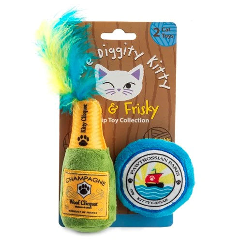 Kitty Clicquot Bottle & Caviar Catnip Set