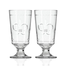 Load image into Gallery viewer, Fleur De Lis Footed Highball Glass
