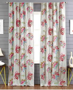 Tropical Breeze Embroidery Curtain