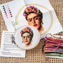 Load image into Gallery viewer, Mini Cross Stick Embroidery Kit: Frida Kahlo
