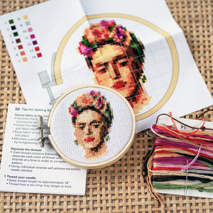 Mini Cross Stick Embroidery Kit: Frida Kahlo