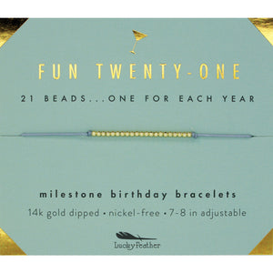 Milestone Birthday Bracelets -- 16, 21, 30, 40, 50