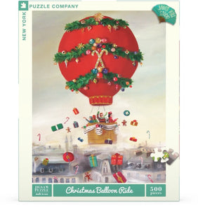 The New York Puzzle Company: Christmas Balloon Ride 500 Piece Puzzle