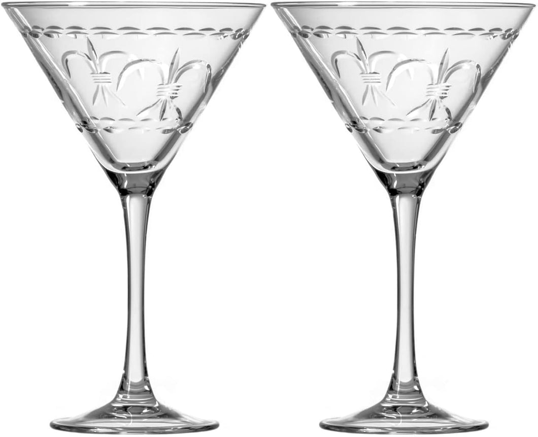 Fleur De LIs Martini Glass