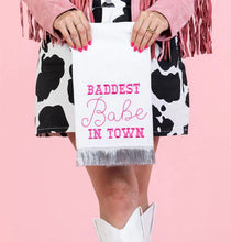 Load image into Gallery viewer, Kitchen Cowgirl: Baddest Babe in Town Tea Towel
