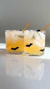 Black Bats Halloween Glass