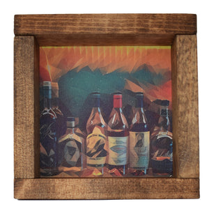 Bourbon Bottles Classic Deco Shadowbox Art