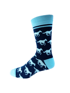 Horses in Light Blue and Navy