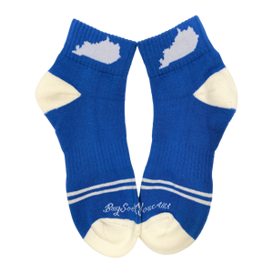 Kentucky Shape Ankle Sock Blue and White