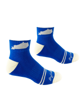 Load image into Gallery viewer, Kentucky Shape Ankle Sock Blue and White
