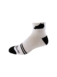 Kentucky Shape Ankle Sock White and Black