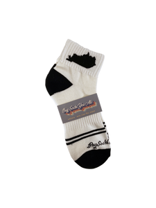 Kentucky Shape Ankle Sock White and Black