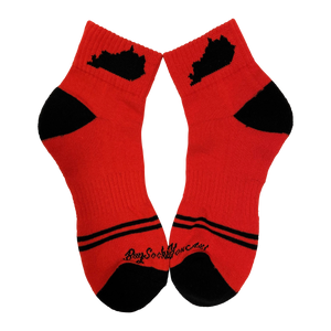Kentucky Shape Ankle Sock Red and Black