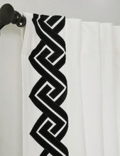 Load image into Gallery viewer, Louise Velvet Applique Curtain - Black
