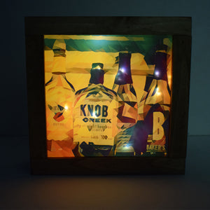 Bourbon Bottles with Knob Light Up Deco Shadowbox