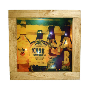 Bourbon Bottles with Knob Light Up Deco Shadowbox