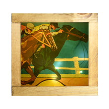 Load image into Gallery viewer, Derby Vintage Horses Racing Light Up Shadowbox
