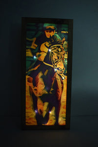 Derby Horse and Jockey Light Up Shadowbox