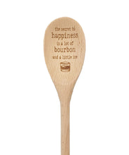 Load image into Gallery viewer, Bourbon the Secret to Happiness Wooden Spoon
