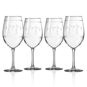 Fleur De Lis 18 oz Wine Glass